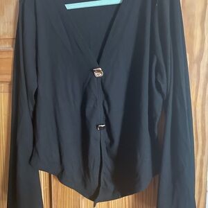 Cider Black Long Sleeve Top